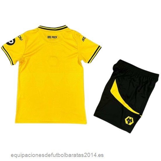 Nuevo 1ª Conjunto De Niños Wolves 24/25 I Amarillo Baratas